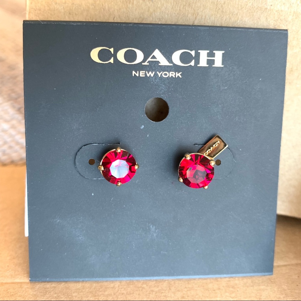 Wizard of oz RUBY EARRINGS (COACH F38035) RED/GOLD - Picture 2 of 6